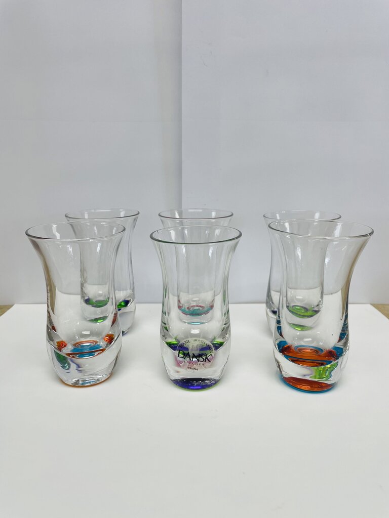 DANSK SPECTRA SHOT GLASS SET OF 6 MULTICOLOR