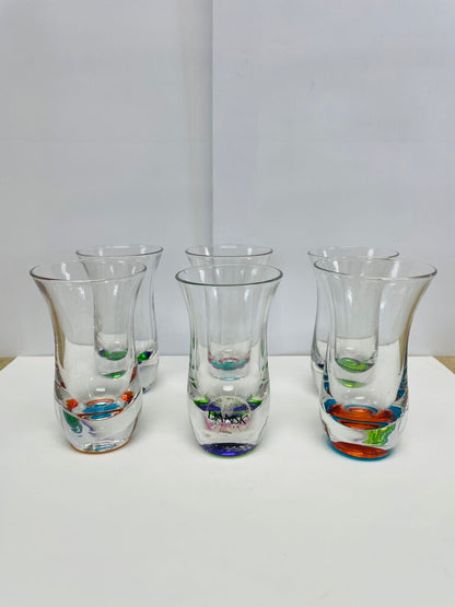 DANSK SPECTRA SHOT GLASS SET OF 6 MULTICOLOR