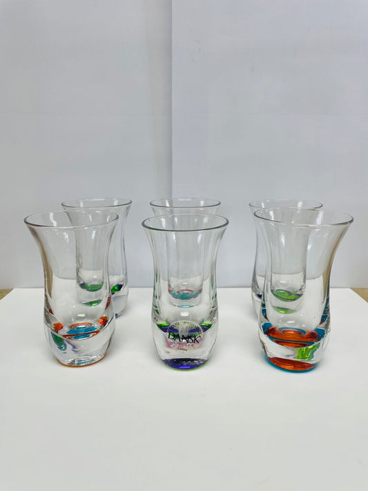 DANSK SPECTRA SHOT GLASS SET OF 6 MULTICOLOR