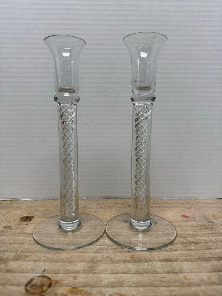 AIR TWIST STEM CANDLESTICK HOLDERS SET OF 2