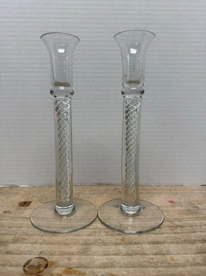 AIR TWIST STEM CANDLESTICK HOLDERS SET OF 2