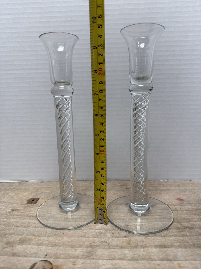 AIR TWIST STEM CANDLESTICK HOLDERS SET OF 2