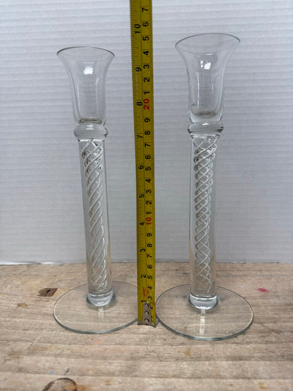 AIR TWIST STEM CANDLESTICK HOLDERS SET OF 2
