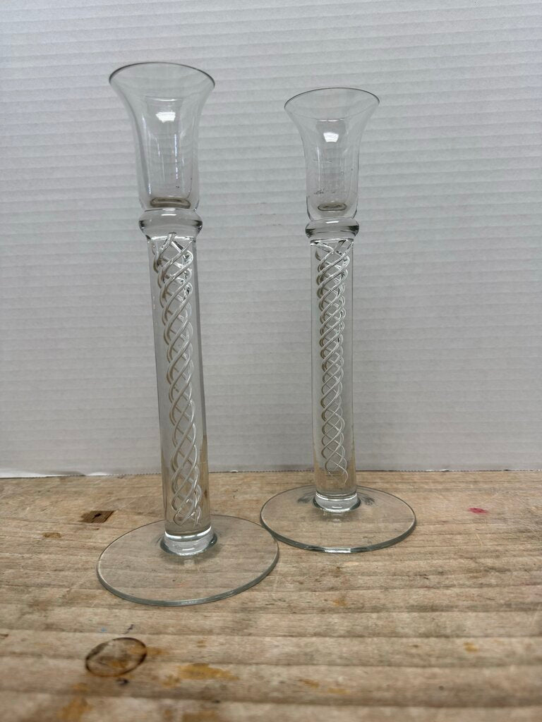 AIR TWIST STEM CANDLESTICK HOLDERS SET OF 2