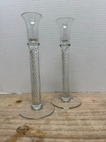 AIR TWIST STEM CANDLESTICK HOLDERS SET OF 2