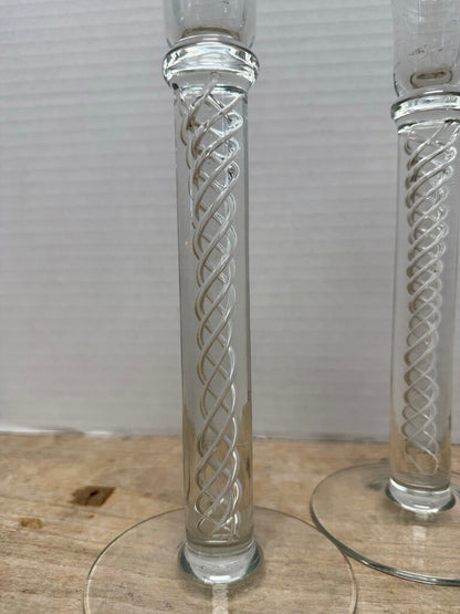 AIR TWIST STEM CANDLESTICK HOLDERS SET OF 2