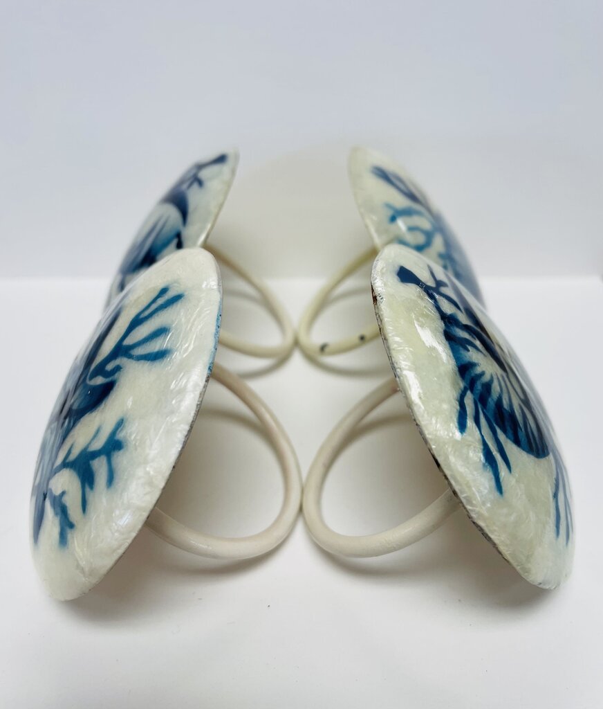 CAPIZ SHELL NAPKIN RING HOLDER SET OF 4