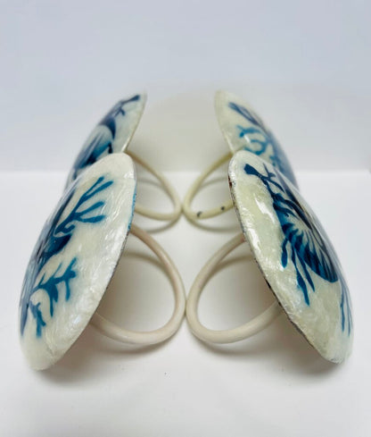 CAPIZ SHELL NAPKIN RING HOLDER SET OF 4