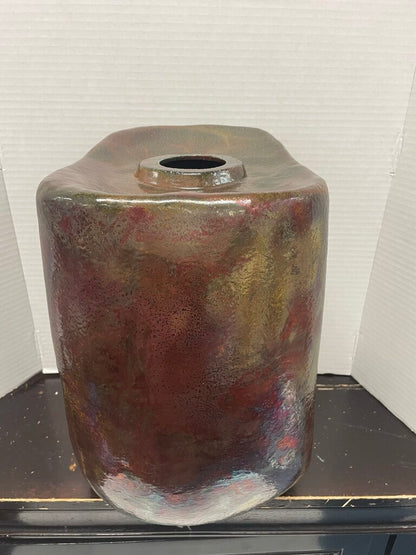 TONY EVANS RAKU FLOOR VASE 15X11