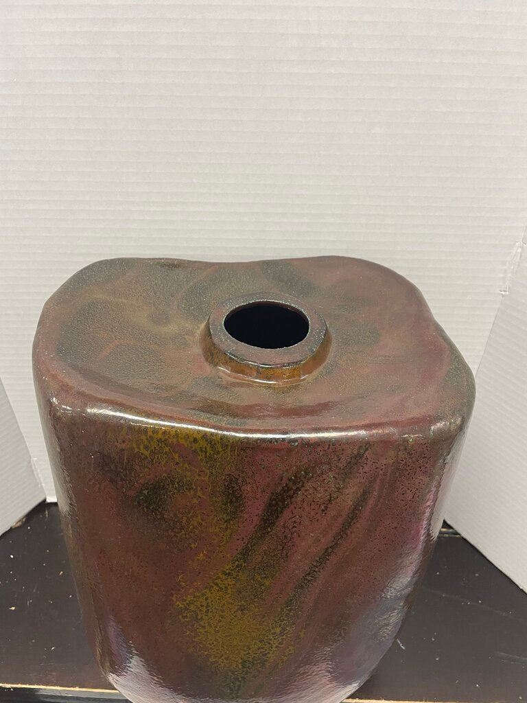 TONY EVANS RAKU FLOOR VASE 15X11