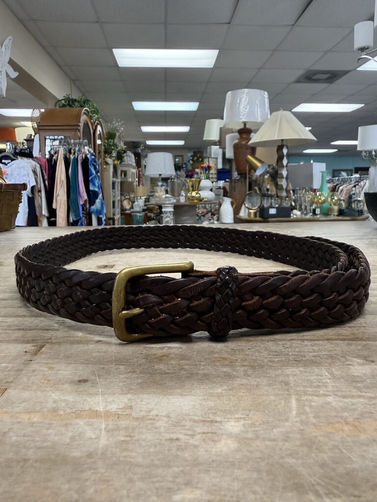 RALPH LAUREN SIZE 42 BRAIDED BROWN BELT