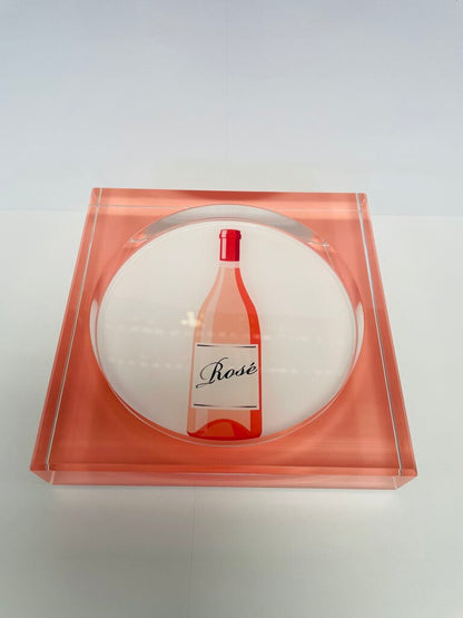 TARA WILSON PINK ROSE BOTTLE COASTER