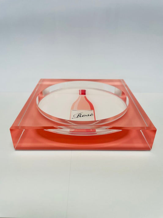 TARA WILSON PINK ROSE BOTTLE COASTER