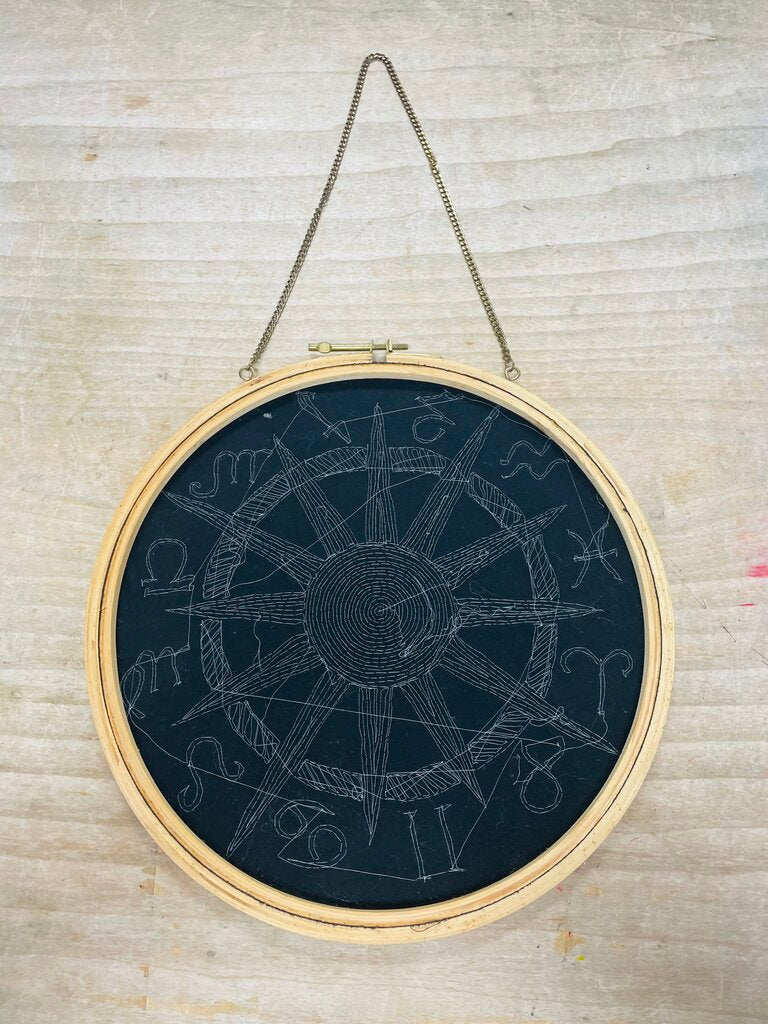 ASTROLOGY ZODIAC SUN EMBROIDERED WALL HANGING