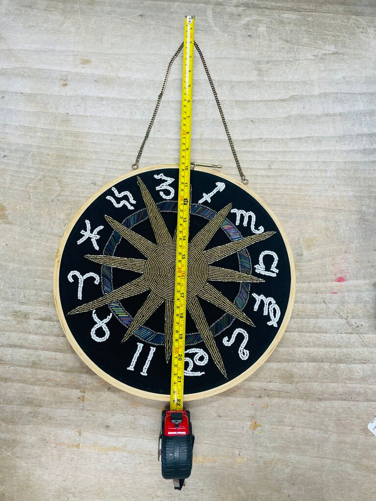 ASTROLOGY ZODIAC SUN EMBROIDERED WALL HANGING