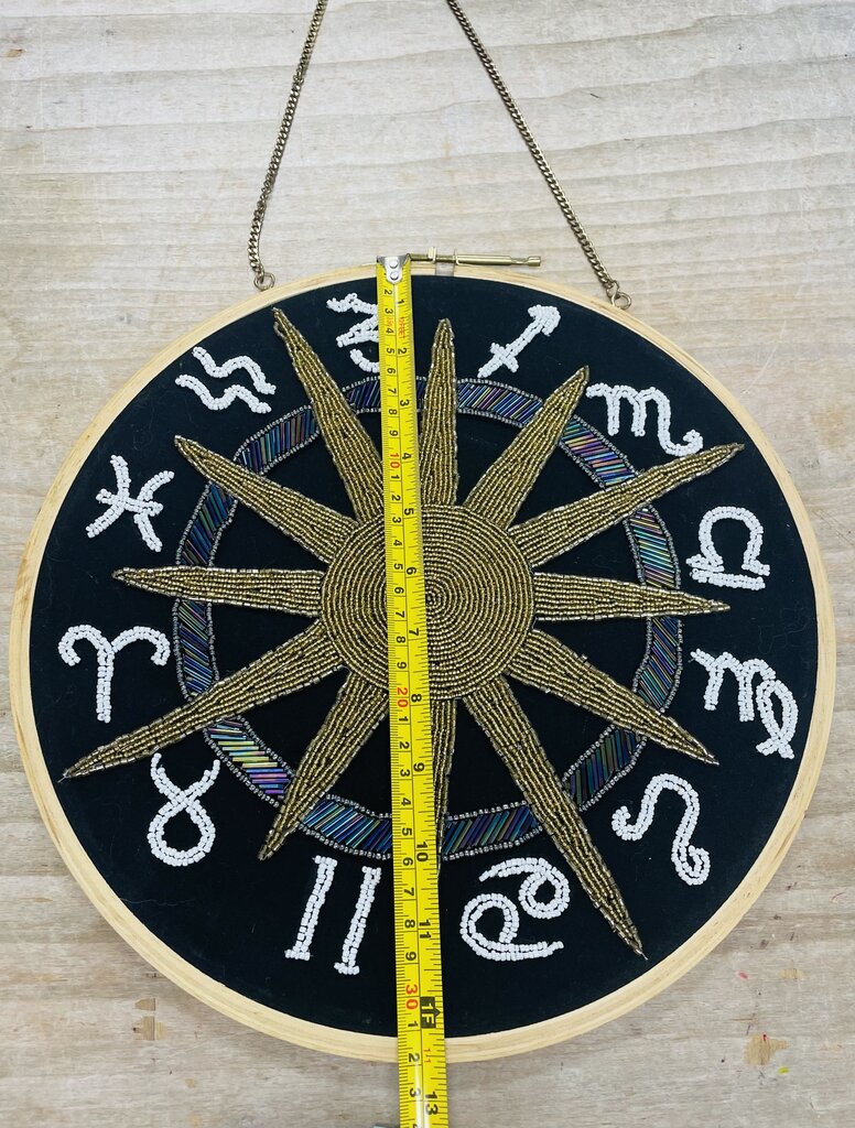 ASTROLOGY ZODIAC SUN EMBROIDERED WALL HANGING
