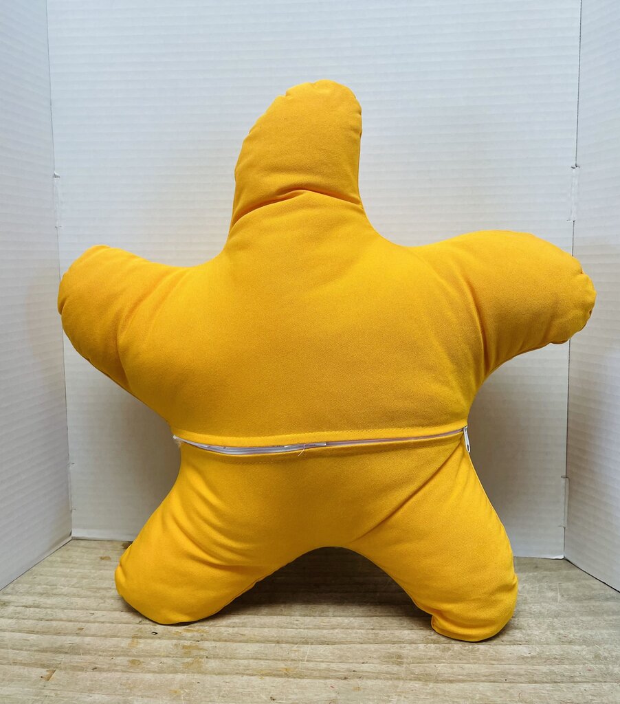 STAR SHAPED YELLOW EMBROIDERED PILLOW