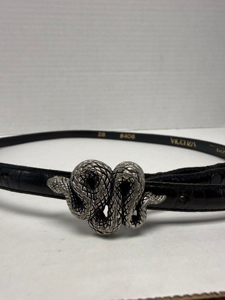 VINTAGE VICENZA SNAKE BUCKLE LEATHER BELT