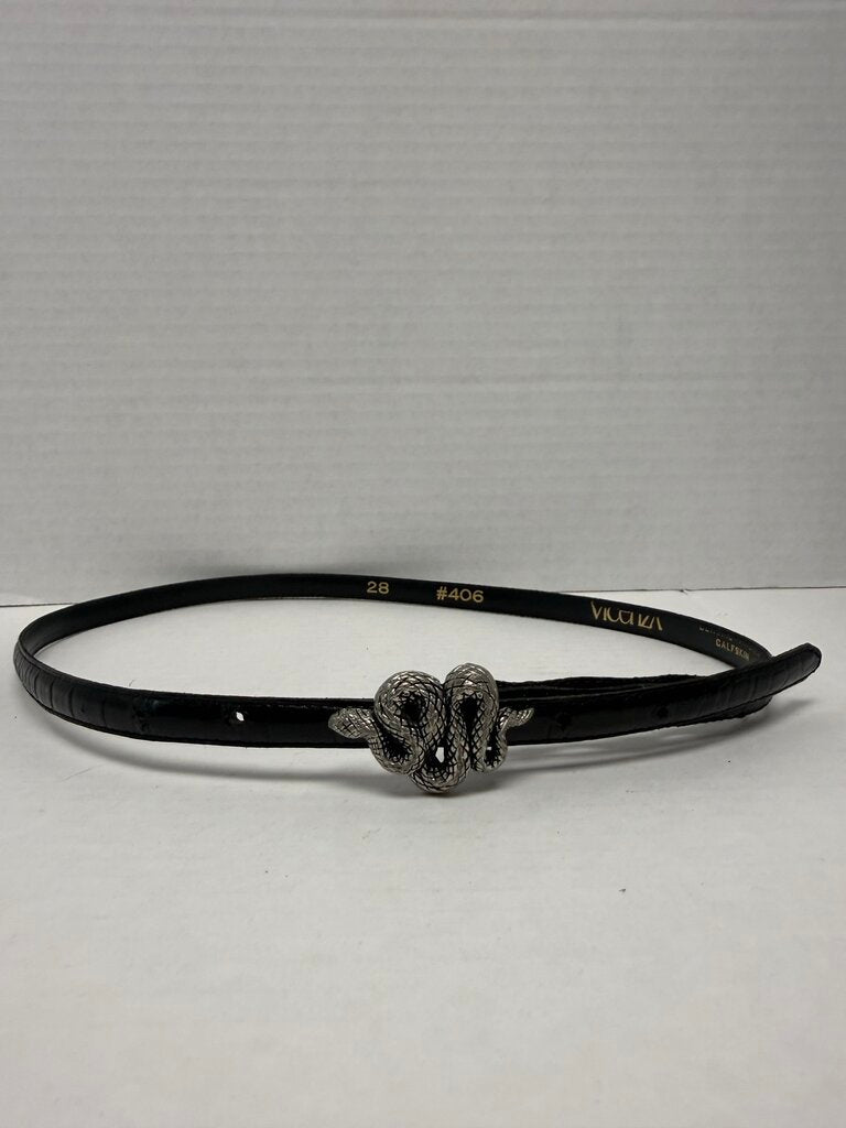 VINTAGE VICENZA SNAKE BUCKLE LEATHER BELT