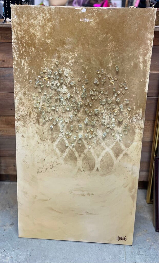 MARY HONG JOHN RICHARDS HANDMADE CRYSTAL WALL ART 46"x24"