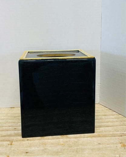 MIKE AND ALLY BLACK TISSUE BOX