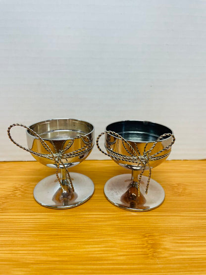 VERA WANG LOVE KNOTS TEA LIGHT HOLDER SET OF 2 5"x2"