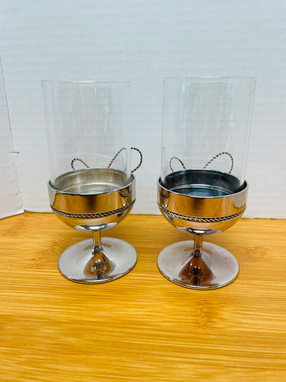 VERA WANG LOVE KNOTS TEA LIGHT HOLDER SET OF 2 5"x2"