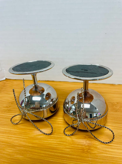 VERA WANG LOVE KNOTS TEA LIGHT HOLDER SET OF 2 5"x2"