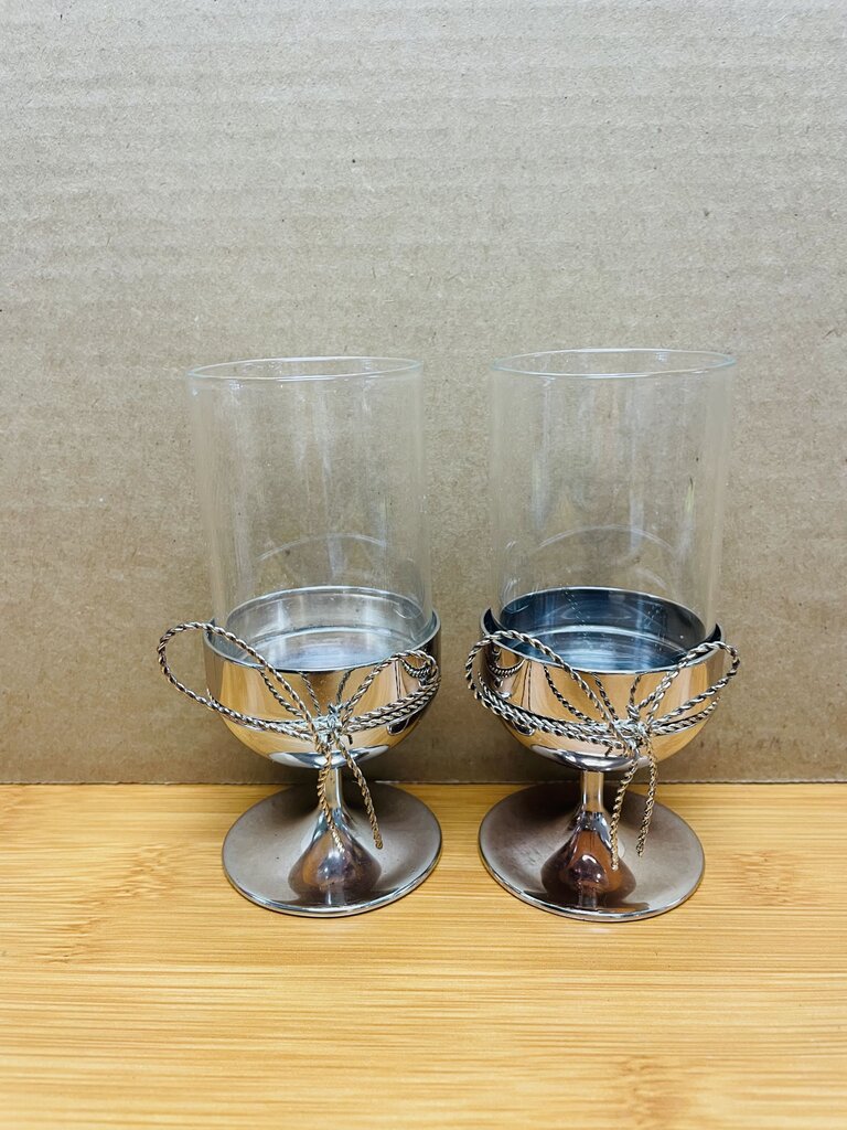 VERA WANG LOVE KNOTS TEA LIGHT HOLDER SET OF 2 5"x2"