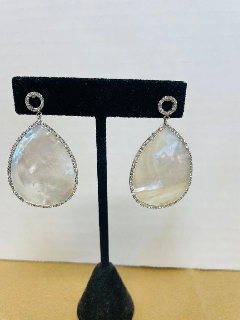 MOTHER OF PEARL SILVER EARRINGS