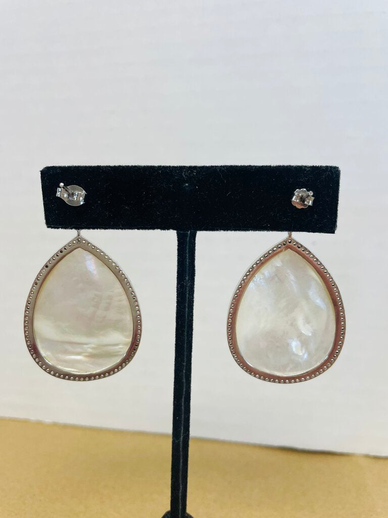 MOTHER OF PEARL SILVER EARRINGS