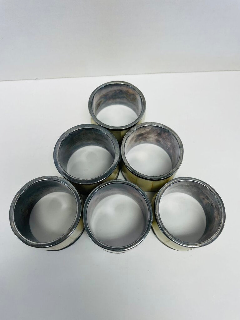 MOTHER OF PEARL NAPKIN RING HOLDER SET OF 6