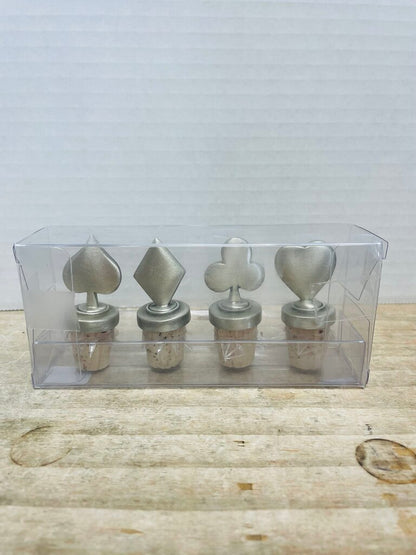 CRATE AND BARREL CARD THEMED BOTTLE STOPPER SET NEW