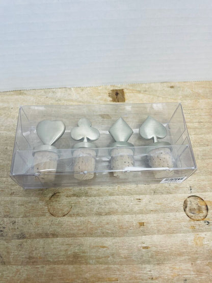 CRATE AND BARREL CARD THEMED BOTTLE STOPPER SET NEW