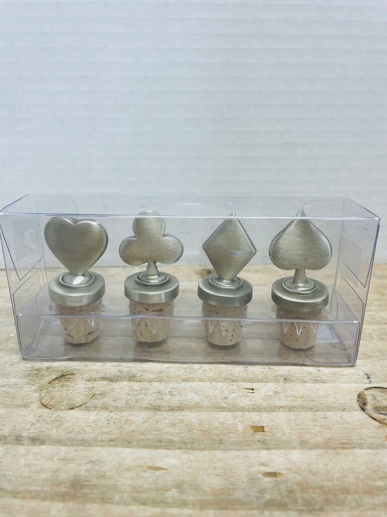 CRATE AND BARREL CARD THEMED BOTTLE STOPPER SET NEW