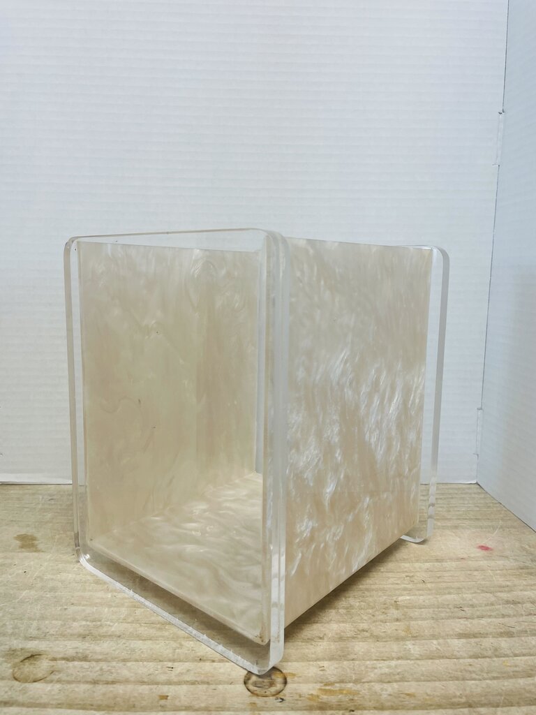 VINTAGE R & L ENTERPRISES LUCITE TRASH CAN
