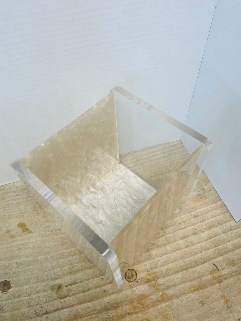 VINTAGE R & L ENTERPRISES LUCITE TRASH CAN