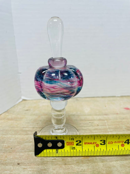 TWB SIGNED PERFUME BOTTLE PINK AND BLUE SWIRL