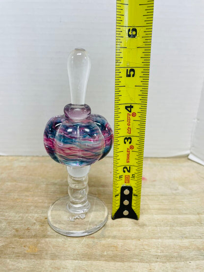 TWB SIGNED PERFUME BOTTLE PINK AND BLUE SWIRL