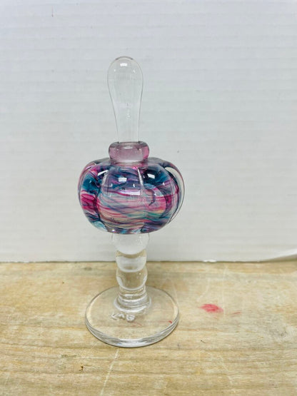 TWB SIGNED PERFUME BOTTLE PINK AND BLUE SWIRL