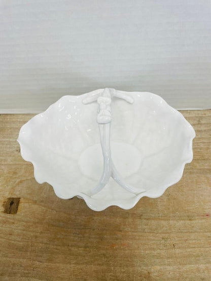 SPODE WHITE BONE CHINA RUFFLE EDGE CABBAGE LEAF BOWL 8"6"2.5"