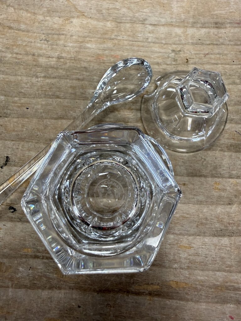 BACCARAT MISSOURI MUSTARD JAR W/ SPOON