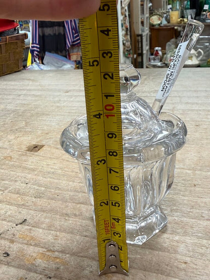 BACCARAT MISSOURI MUSTARD JAR W/ SPOON