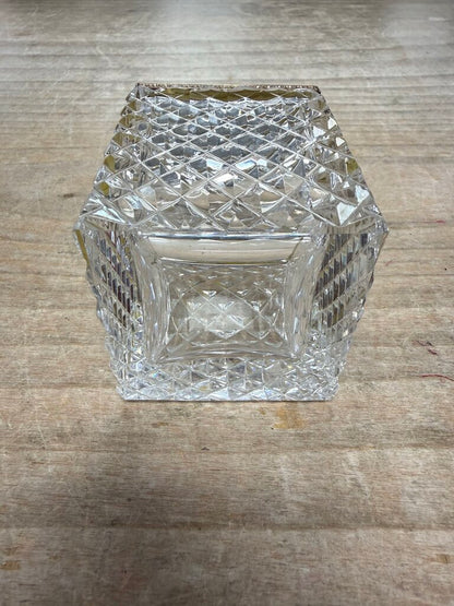 SQUARE FRENCH CRYSTAL VESSEL W/ GILT MOUNTS