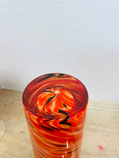 HAND BLOWN RED MARTINI GLASS AND SHAKER SET OF 3