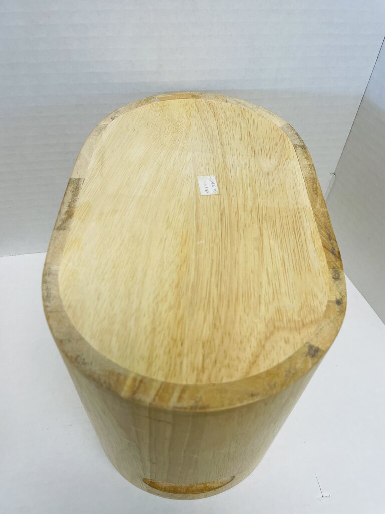 WOODEN ICE BUCKET W/ TONGS