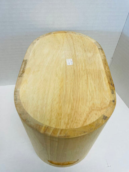 WOODEN ICE BUCKET W/ TONGS