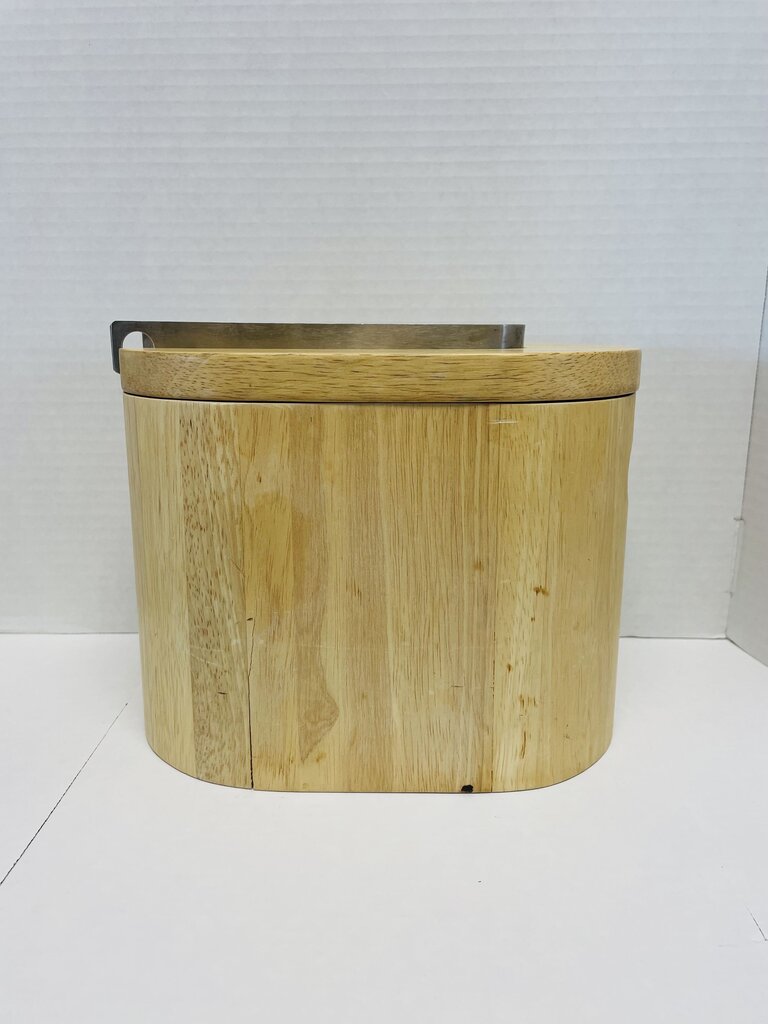 WOODEN ICE BUCKET W/ TONGS