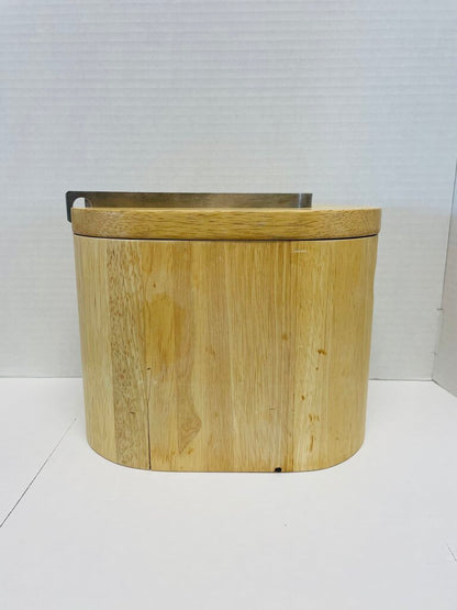 WOODEN ICE BUCKET W/ TONGS
