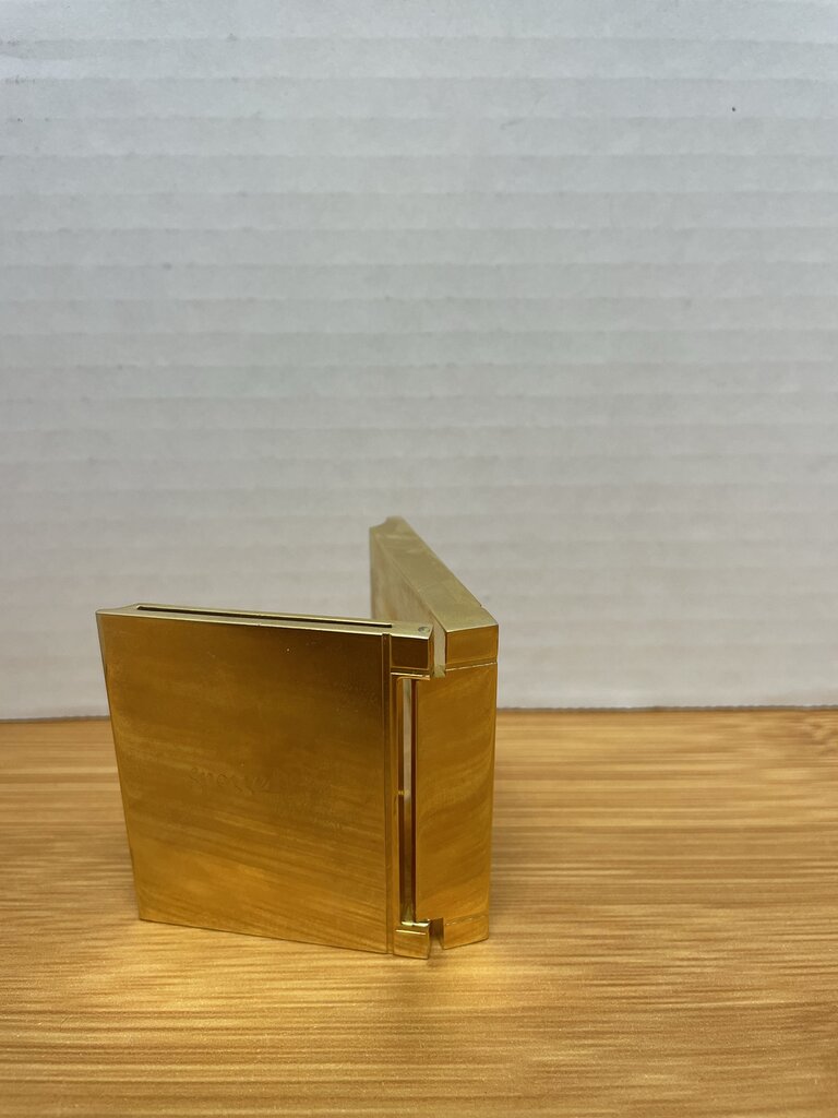 HARRODS SOLID BRASS MINIATURE FOLDABLE CLOCK 2.25" TALL
